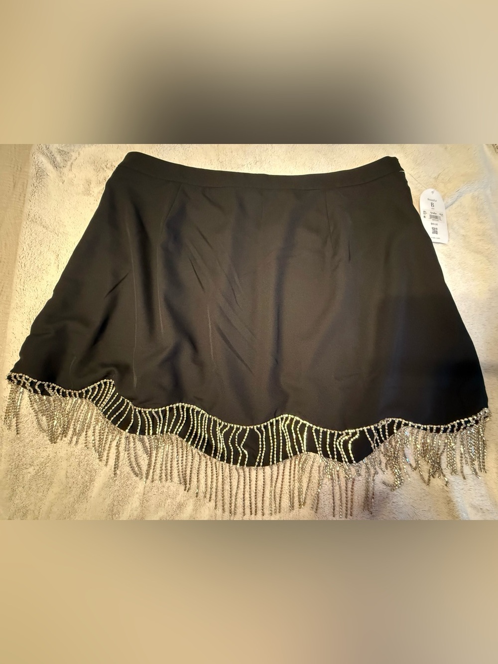 ARULA Black Women’s Rhinestone Fringe Skirt